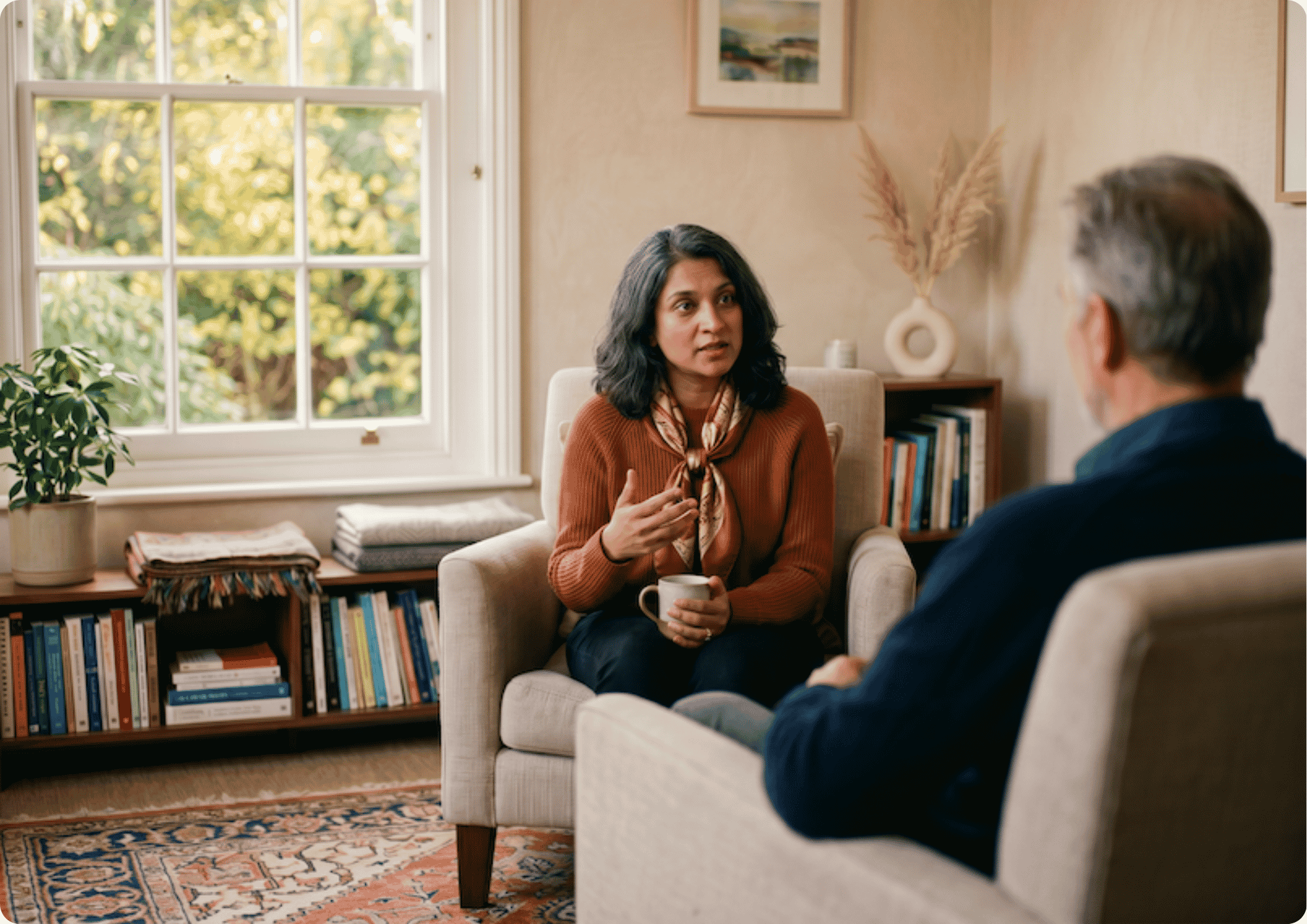 Psychologist speaking with client via telehealth, Mind-Care Psychology serving Maitland
