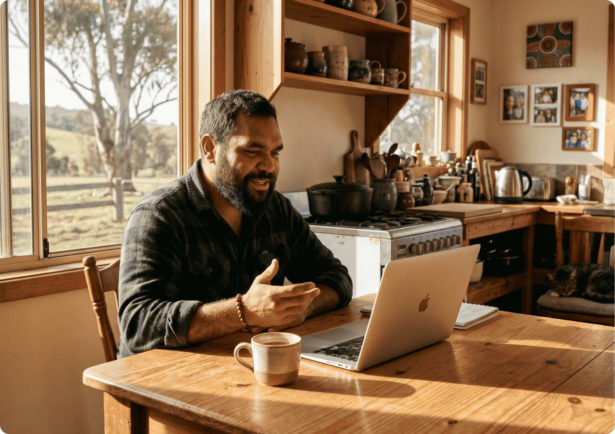 Person using laptop for telehealth psychology appointment, Mind-Care serving Tamworth NSW
